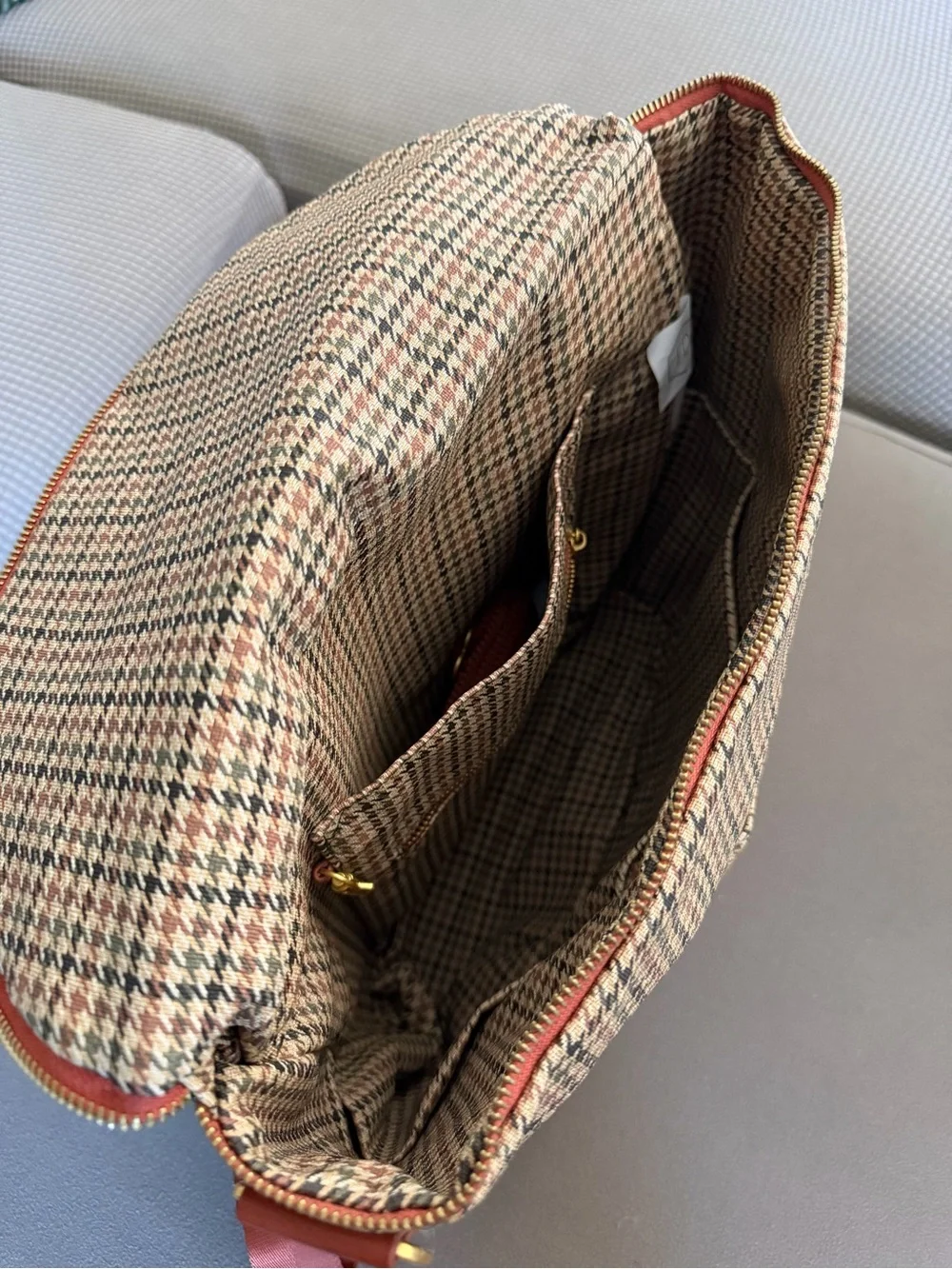 Fawn Design Vegan Leather Diaper Bag Backpack Plaid Limited Edition